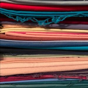 3 pounds, approx 9 yards of Neutral and bright Hand dyed, cotton quilt fabric